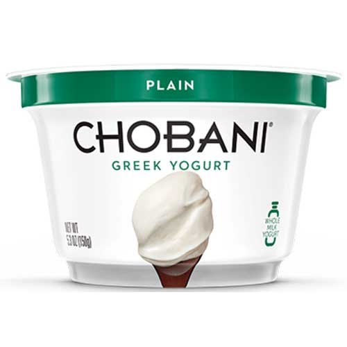 Chobani Greek Yogurt Low Fat Plain, 5.3 Ounce -- 12 per case.