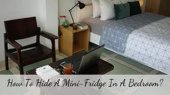 Mini fridge in bedroom