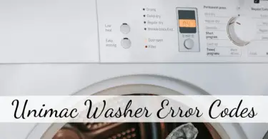 Unimac Washer Error Codes