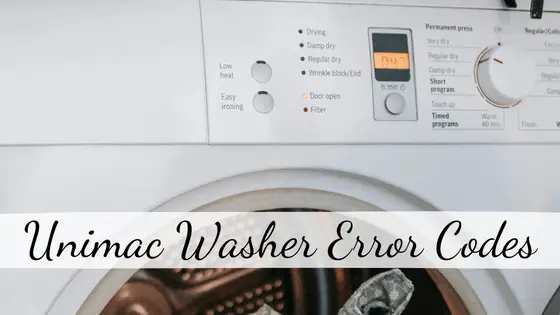 Unimac Washer Error Codes