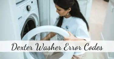 Dexter Washer Error Codes